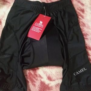 Camel Biking Riding cycle Elastic waist spandex blend shorts Small black padded